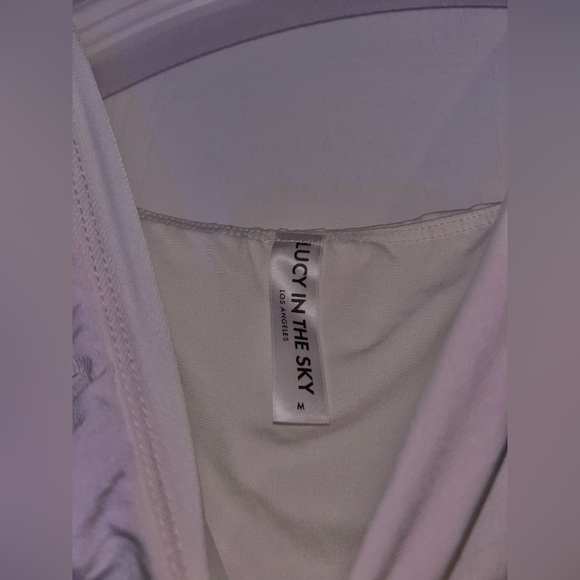 Lucy in the Sky Elowen Ruffle Mini Dress in White Size Medium - Picture 4 of 4